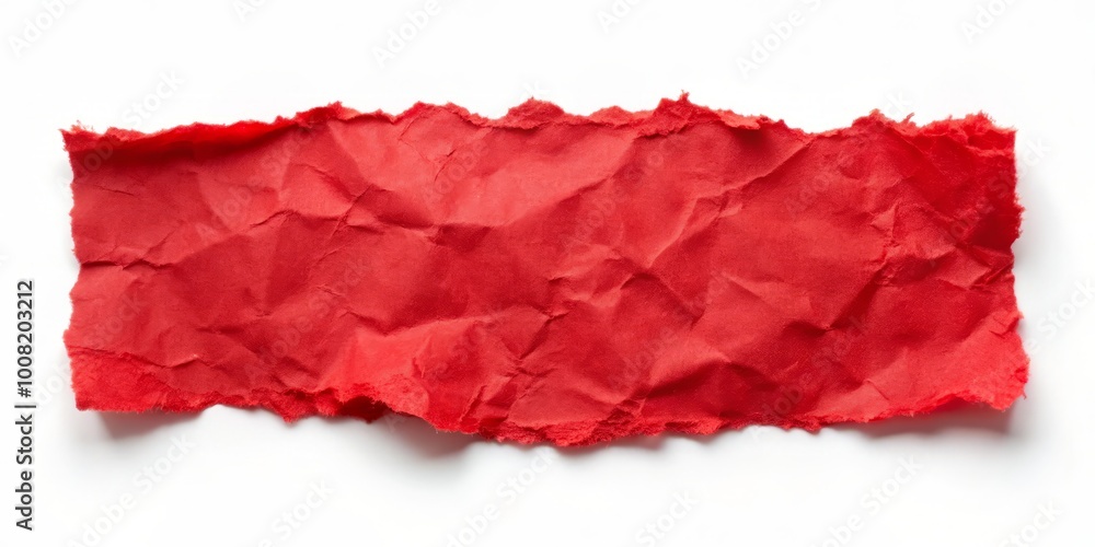 A vibrant torn red paper overlay on a white canvas offers an eye-catching texture ideal for creative designs, A vibrant torn red paper overlay on a white canvas offers an eye-catching texture ideal for creative designs,
