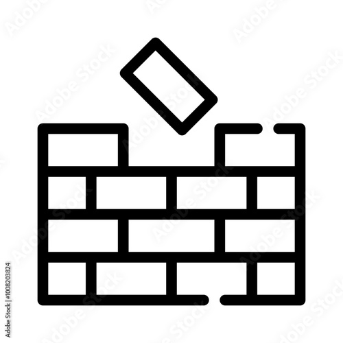 Icon Brick Wall With Style Outline	