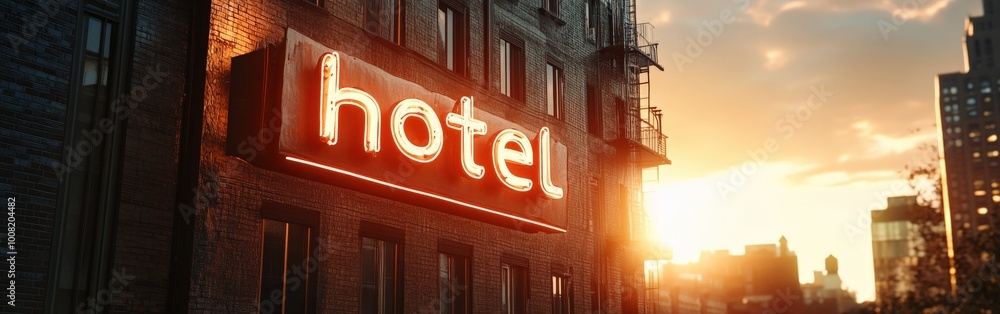 Modern Hotel Building with Clear Blue Sky Modern Hotel Building with Clear Blue Sky