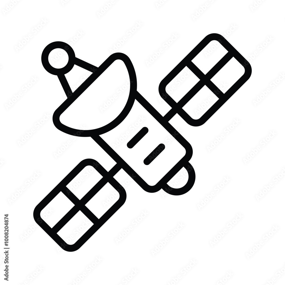 Satellite in orbit, used for communication and scientific data collection Satellite in orbit, used for communication and scientific data collection