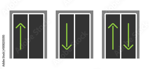 Elevator flat icon up and down arrows direction movement