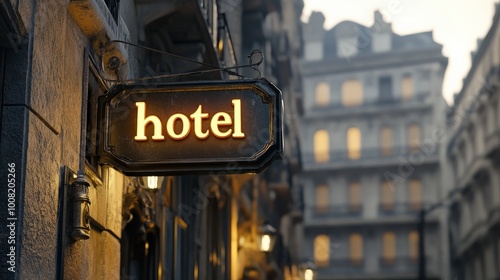 Modern Hotel Building with Clear Blue Sky