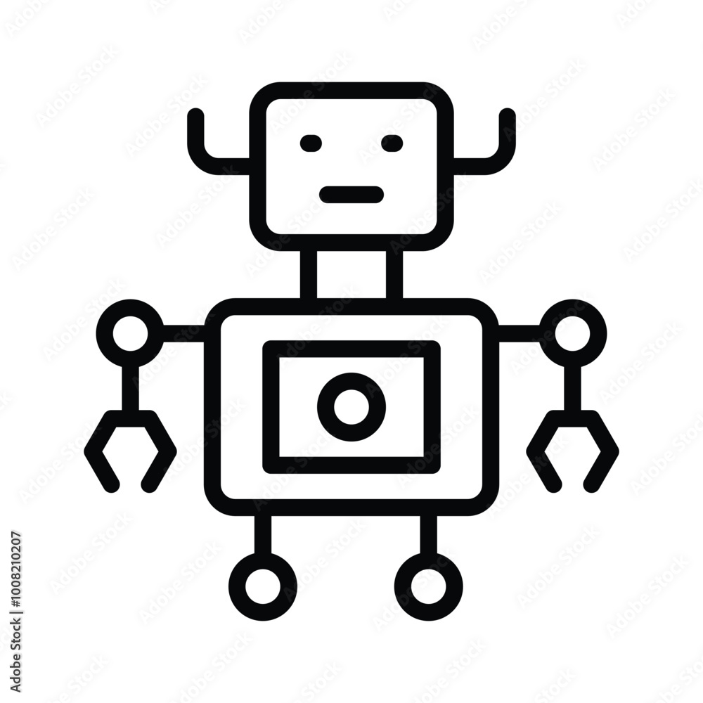 Fototapeta premium Simplified robot design symbolizing AI and robotics technology