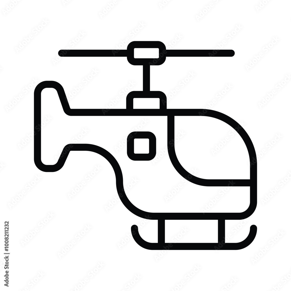 An icon of helicopter in modern design style An icon of helicopter in modern design style
