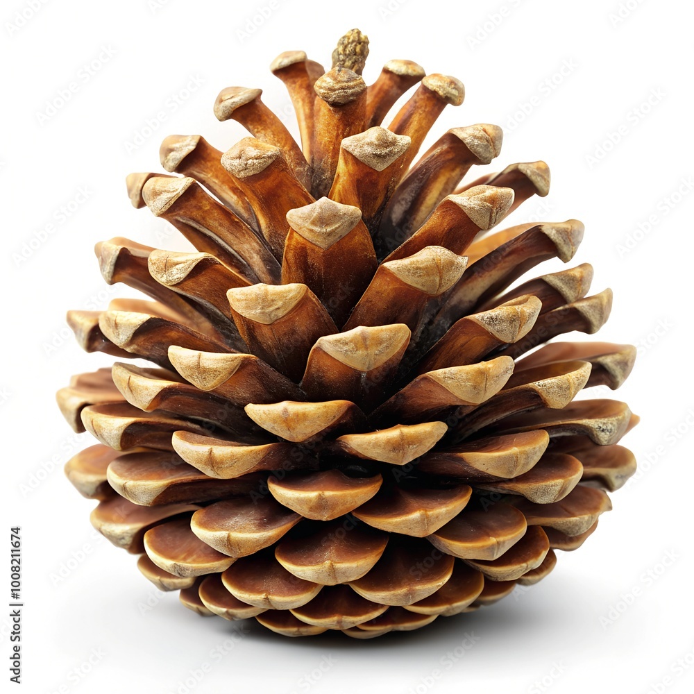 Detailed and realistic pine cone on white Detailed and realistic pine cone on white