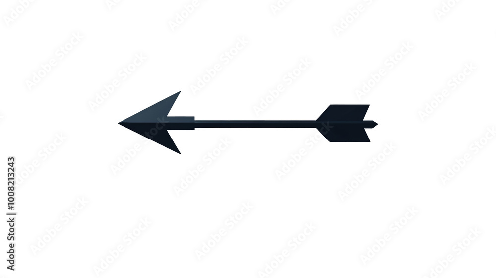 Minimalist 3D Illustration of a Single Headed Arrow on a transparent background Minimalist 3D Illustration of a Single Headed Arrow on a transparent background