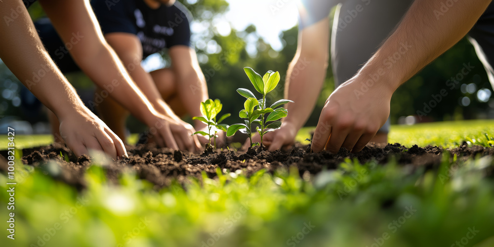 Planting new trees. planting new trees in an open area of a mountain. Hand edited generative AI.
Planting new trees. planting new trees in an open area of a mountain. Hand edited generative AI.