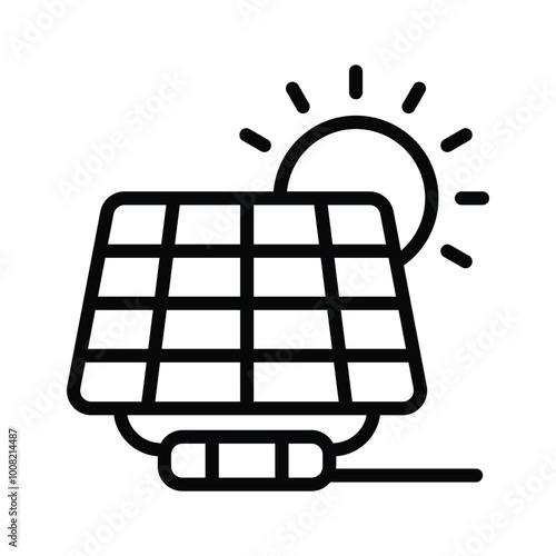 A solar panel harvesting energy from sunlight for power