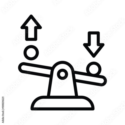 A seesaw icon demonstrating balance and play in physics