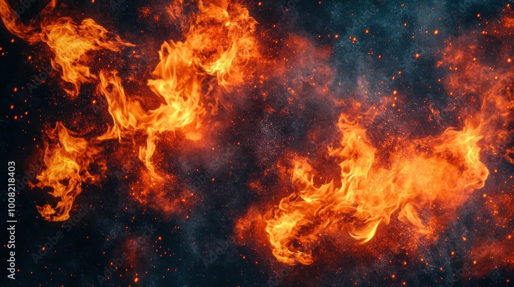 A vibrant display of fiery flames against a cosmic background, evoking a sense of energy. A vibrant display of fiery flames against a cosmic background, evoking a sense of energy.