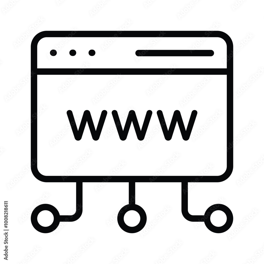 Trendy icon of web address, world wide web Trendy icon of web address, world wide web