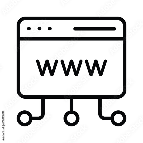 Trendy icon of web address, world wide web