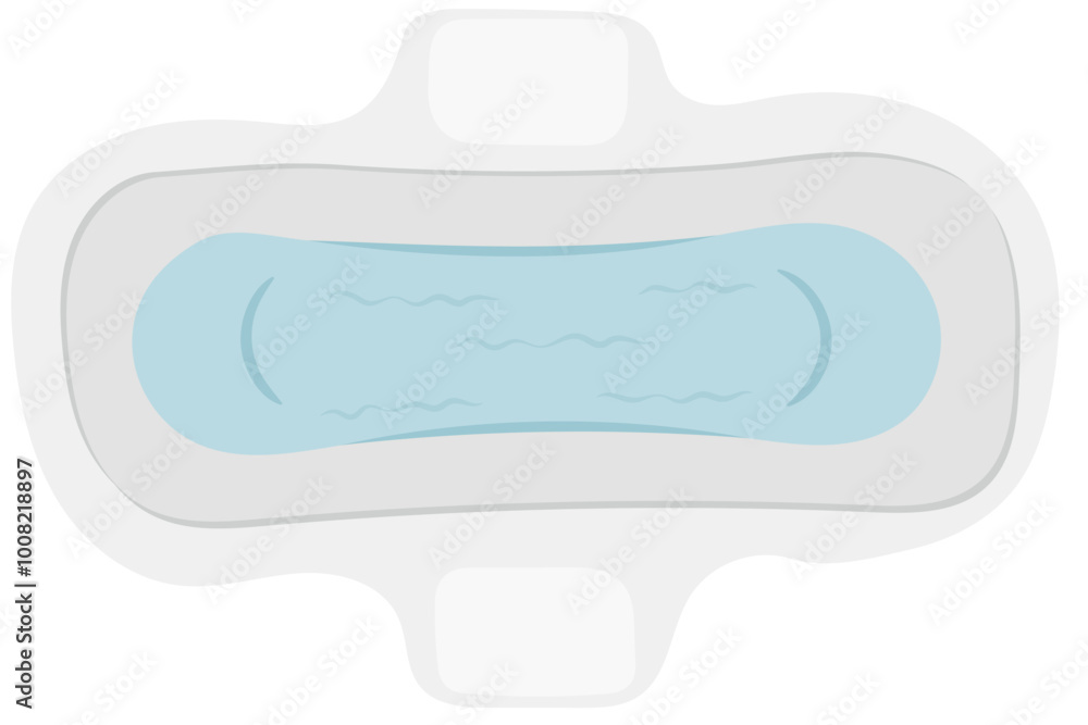 Menstrual Pad Feminine Hygiene Illustration Isolated on White Background Menstrual Pad Feminine Hygiene Illustration Isolated on White Background