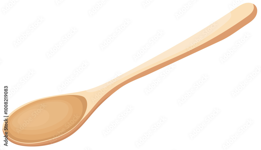 Wooden Spoon Kitchen Utensil Illustration Isolated on White Background Wooden Spoon Kitchen Utensil Illustration Isolated on White Background