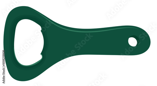 Metal Bottle Opener Tool Illustration Isolated on White Background