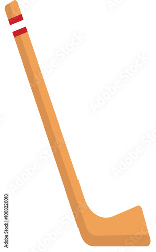 Wooden Hockey Sticks Illustration Isolated on White Background