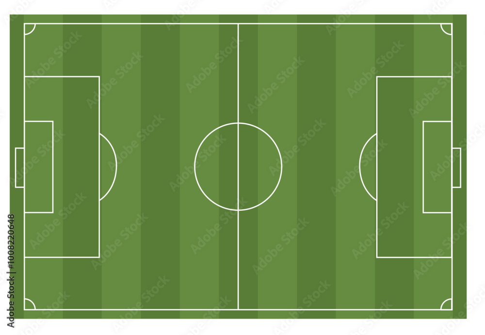 Football Field or Soccer Ground Illustration Isolated on White Background Football Field or Soccer Ground Illustration Isolated on White Background