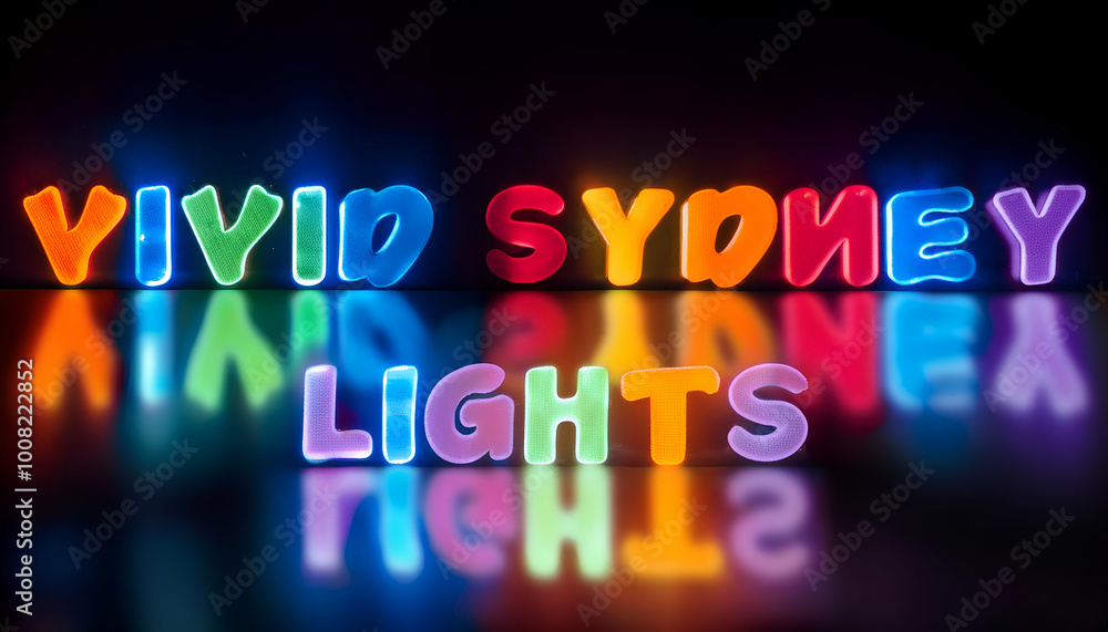 Vivid Sydney Lights. Festival wishes word Vivid Sydney Lights. Festival wishes word