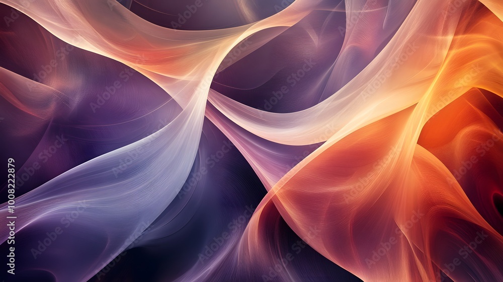 Fototapeta premium Abstract swirling patterns in warm and cool tones.