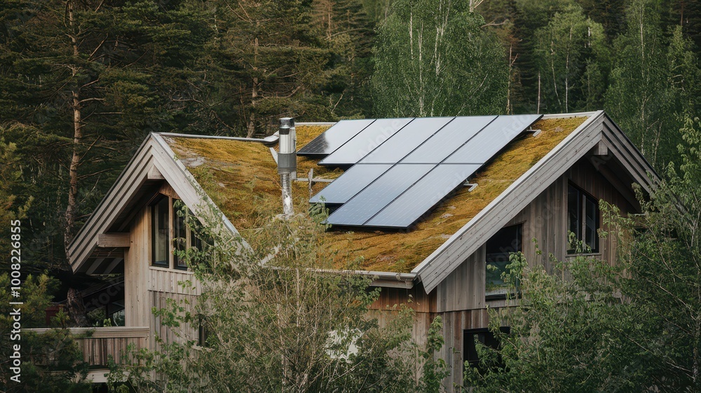 solar panels on the roof of house solar panels on the roof of house