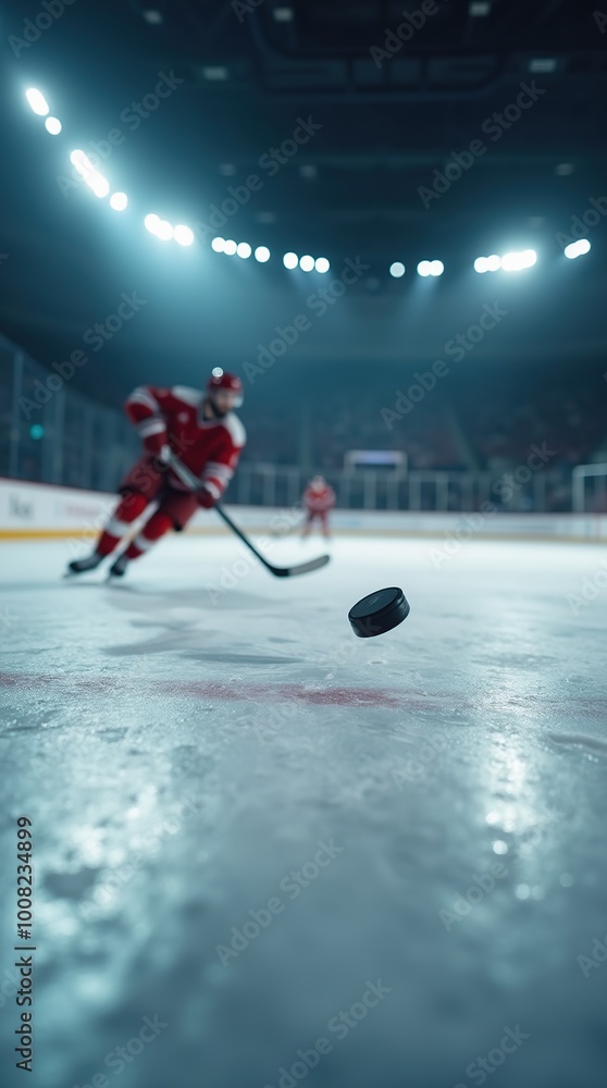 Photo &amp; Art Print Professional ice hockey player shooting the puck 