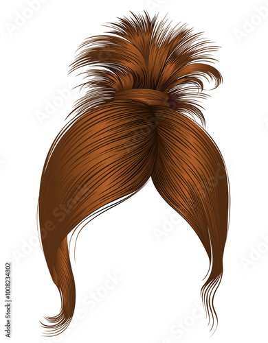 trendy women hairs red colour .high 
tail . fashion beauty style .
