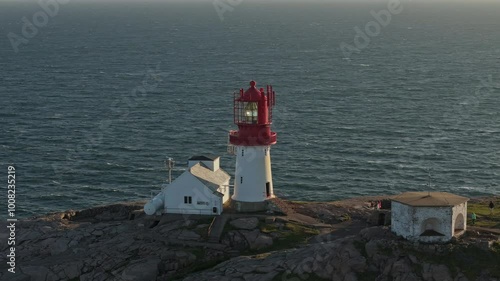 Lidesnes lighthouse Norway aerial view