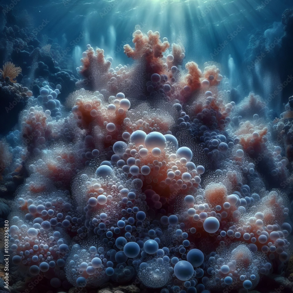 Bubble Coral Reef An underwater scene of coral formations made Bubble Coral Reef An underwater scene of coral formations made