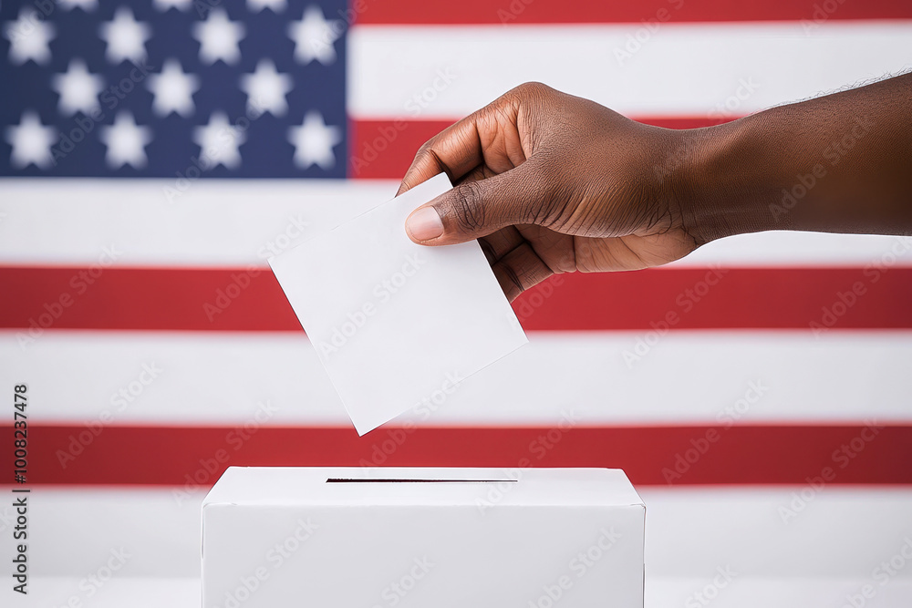 Close up of a black hand voting for US Presidential Elections. Close up of a black hand voting for US Presidential Elections.