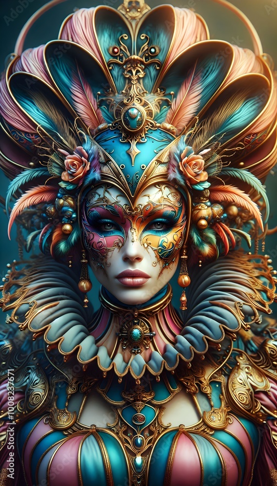 Naklejka premium Carnaval de Máscaras Majestuosas