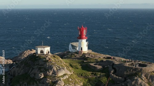 Lidesnes lighthouse Norway aerial view