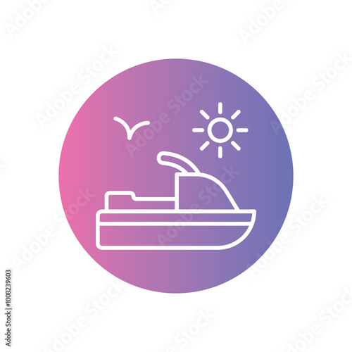 Jet Ski icon vector stock illustration