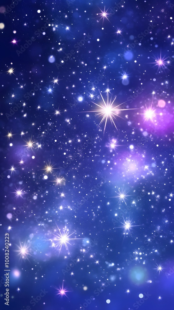 Obraz premium A vibrant cosmic scene filled with stars and nebulae.