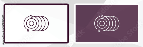 bale of hay outline icon. Linear vector from farming and gardening concept. Thin line white and black bale of hay icon isolated on white and dark background