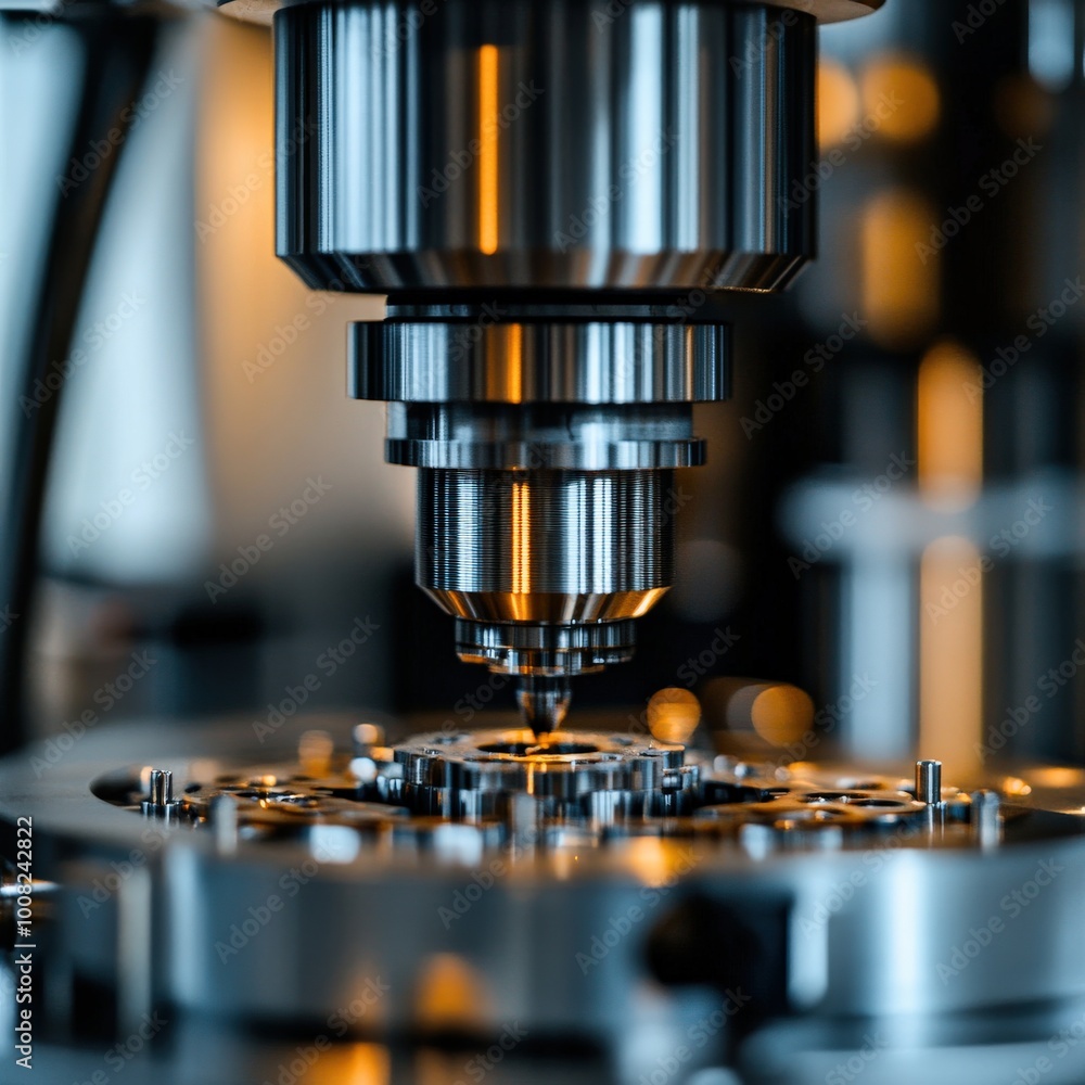 High-Tech Microchip Manufacturing Process Close-Up High-Tech Microchip Manufacturing Process Close-Up