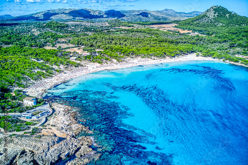 Scenic Aerial Picture of Cala Agulla, Mallorca, Balearic Islands , Spain photo