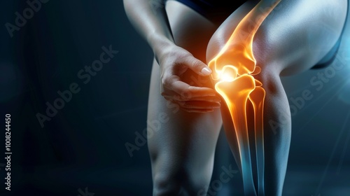 female athlete or spot woman having knee injury due to ligament inflammation, knee pain due to exercise, massage, muscle relaxation, rheumatoid arthritis, gait disturbance, rheumatoid arthritis