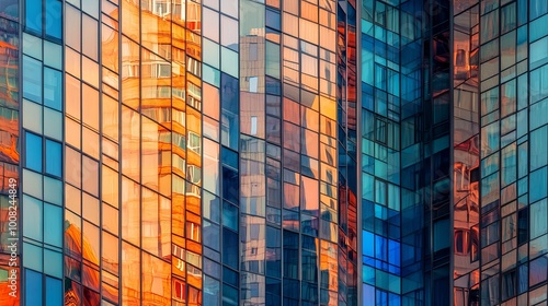 Wallpaper Mural A horizontal photo capturing a fragment of a modern office building in Kyiv, Ukraine, symbolizing the concepts of economics, banking, business, and finance. Torontodigital.ca