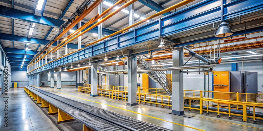 Industrial Overhead Conveyor System for Dry Painting of Metal Products in a Manufacturing Facility Industrial Overhead Conveyor System for Dry Painting of Metal Products in a Manufacturing Facility