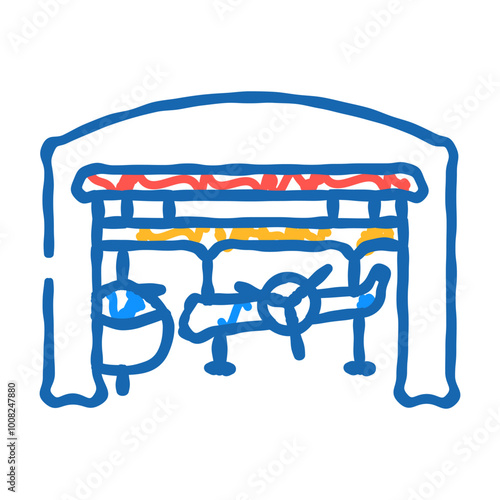 Εκτύπωση καμβά aerospace manufacturing aeronautical engineer doodle icon sketch vector