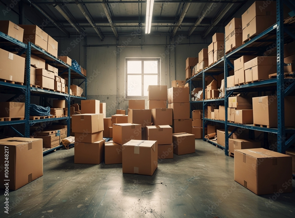 warehouse with boxes