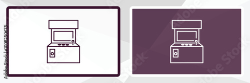 arcade machine outline icon. Linear vector from entertainment concept. Thin line white and black arcade machine icon isolated on white and dark background