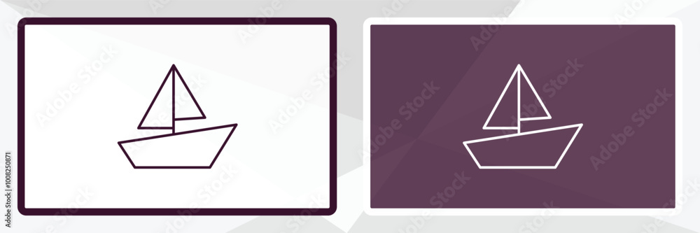 sailing boat outline icon. Linear vector from entertainment concept. Thin line white and black sailing boat icon isolated on white and dark background sailing boat outline icon. Linear vector from entertainment concept. Thin line white and black sailing boat icon isolated on white and dark background