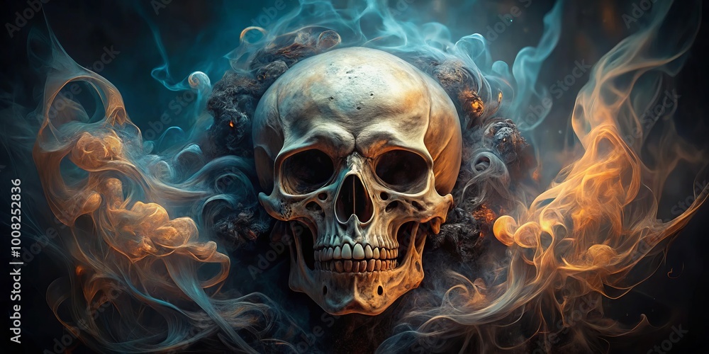 Mysterious Smoke Skull Design with Ethereal Swirls and Dark Shadows for Creative Projects and Artworks Mysterious Smoke Skull Design with Ethereal Swirls and Dark Shadows for Creative Projects and Artworks