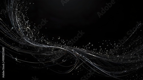 Abstract water on a black background, showcasing fluid motion and contrast with a minimalist, artistic composition.