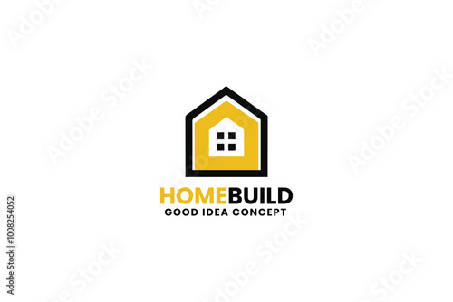 HomeBuild logo with yellow house icon and bold modern style