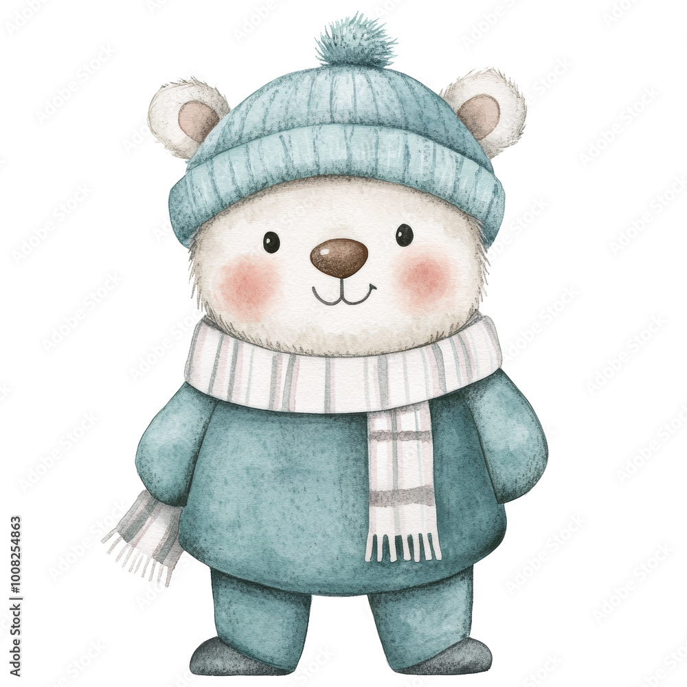 Bear Christmas isolated transparent illustration clipart Bear Christmas isolated transparent illustration clipart