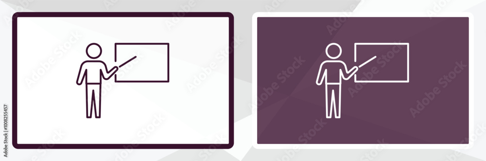 teach outline icon. Linear vector from education concept. Thin line white and black teach icon isolated on white and dark background teach outline icon. Linear vector from education concept. Thin line white and black teach icon isolated on white and dark background