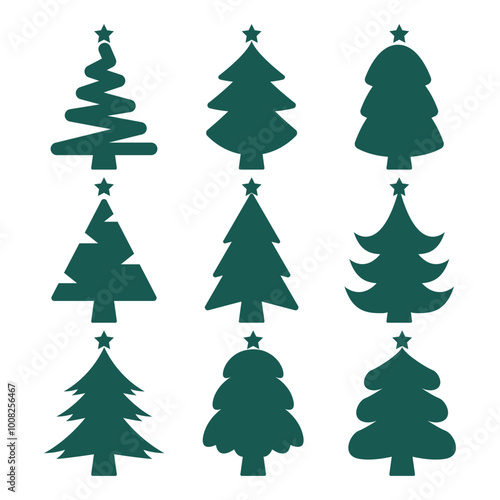 Christmas Tree Sillhouette Vector Illustration