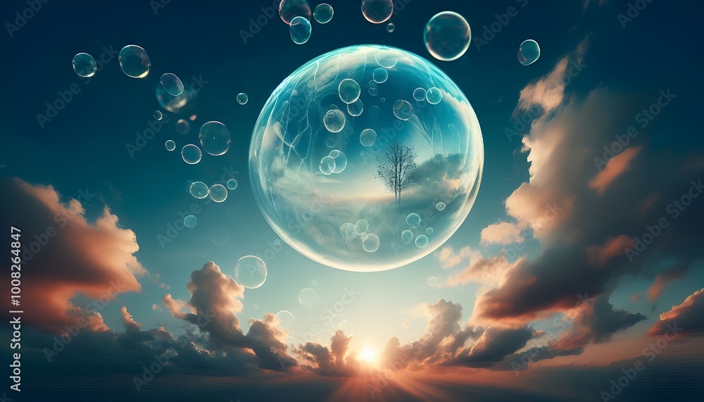 Bubble floating in the air sky outdoors nature. Bubble floating in the air sky outdoors nature.